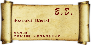 Bozsoki Dávid névjegykártya