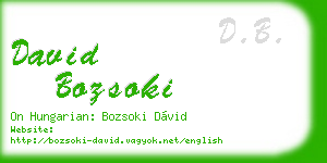 david bozsoki business card